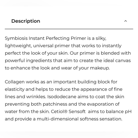 Symbiosis London [CO + IsD] Collagen + Isododecane Instant Perfecting Primer - Picture 2 of 2